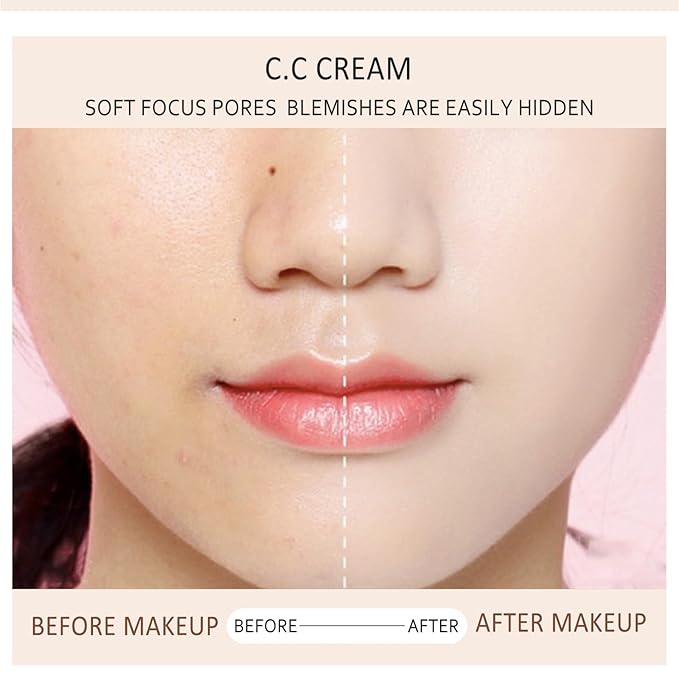 CC Cream Skin Tone Adjusting for Mature Skin,Moisturizes the skin and brightens the complexion Spf 50 (nature 1PCS)
