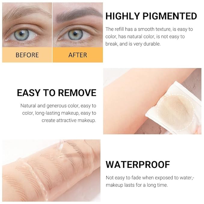 Brown Eyebrow Pencils for Women with Sharpener, 6Pcs Hard-Core Wooden Eye Brow Eye Liner Pencils for Beginner Makeup, Waterproof & Sweat-Proof