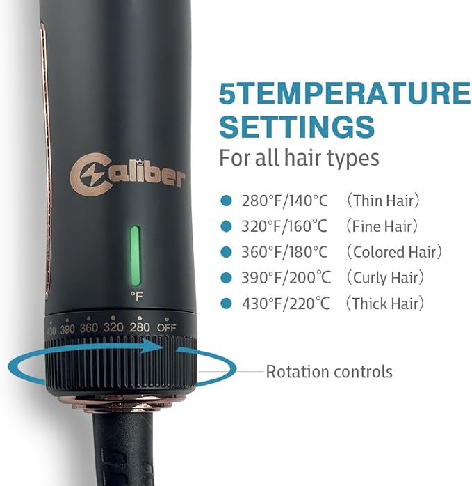 Caliber Breeze XL Hair Styler, 2-Inch Ceramic Plates, CoolAir Technology, 280-430°F Temperature Range