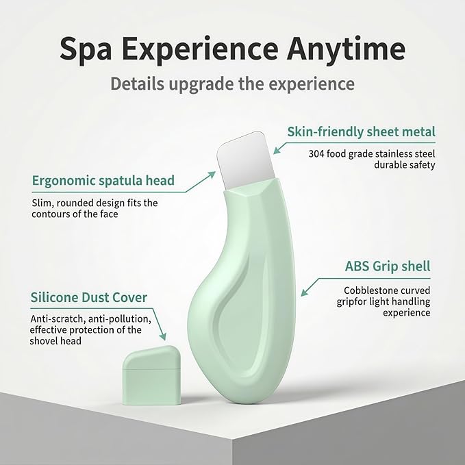Sookga Blackhead Remover Tool, Silicone Face Scraper for Deep Cleansing, Skin Scrubber Face Spatula, Nose Blackhead Remover, Skin Care Tool for Men and Women (Green)