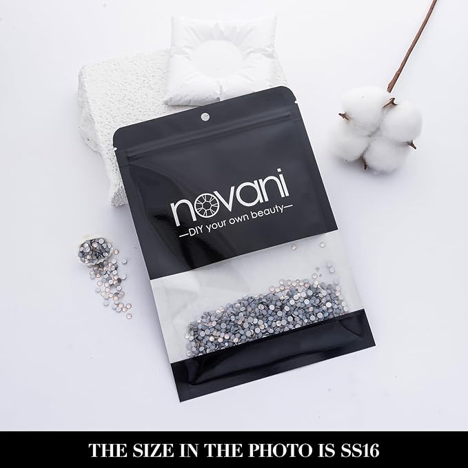 Novani 3000 Pieces Flatback Rhinestones Glass Round Gems White Opal Crystals for Nail Art DIY Crafts Clothes Shoes,SS16,3.8-4.0mm