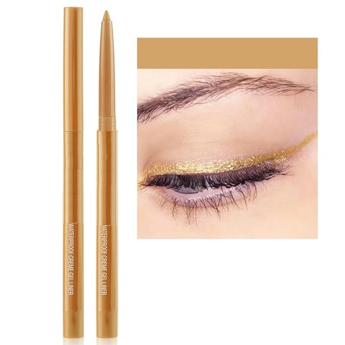eye liner pencils no budge retractable eyeliner Sharpenable Multi-Use Longwear eyeliner pen Shimmer Gold