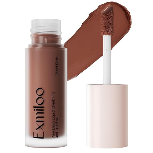 Exmiloo Liquid Blush - Lightweight Liquid Blush for Cheeks - Long-Lasting Liquid Matte Blush Makeup, Blendable & Buildable, Vegan & Cruelty-Free, Velvet Rose