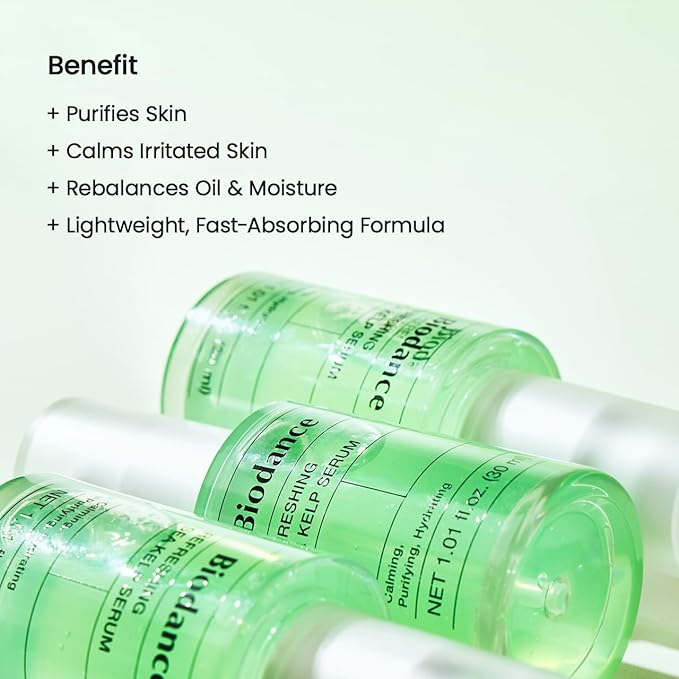 BIODANCE Refreshing Sea Kelp Serum, Oil & Sebum Control, Calming Serum for Oily & Combination Skin, Korean Skin Care, Gifts for Women | 1.01 fl.oz x 1 ea