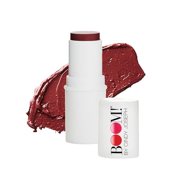 Boomstick Color ™ All-in-One Cream Blush for Cheeks, Eyes & Lips, Long Wearing, Blendable Makeup Blush Stick for Mature Skin, Cruelty Free Lip Cheek Tint with Skincare Benefits, Cindy Joseph Berry