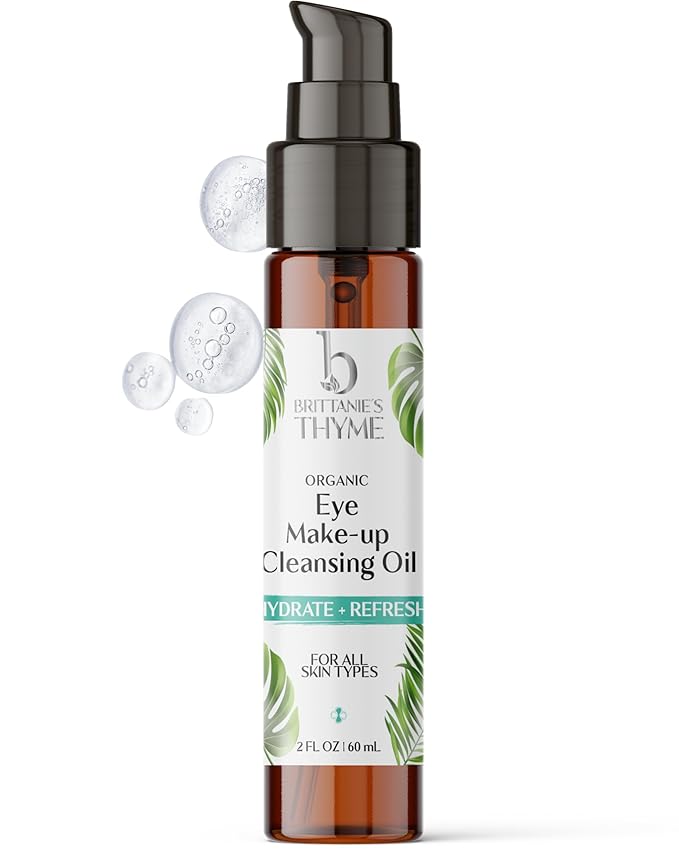 Brittanie's Beauty Eye Makeup Remover Cleansing Oil Serum 1oz | Gentle Anti-Aging, Hydrating Serum For Wrinkles, Fine Lines, Dark Circles, Puffiness, Bags w/Vitamin E & Squalane Oil