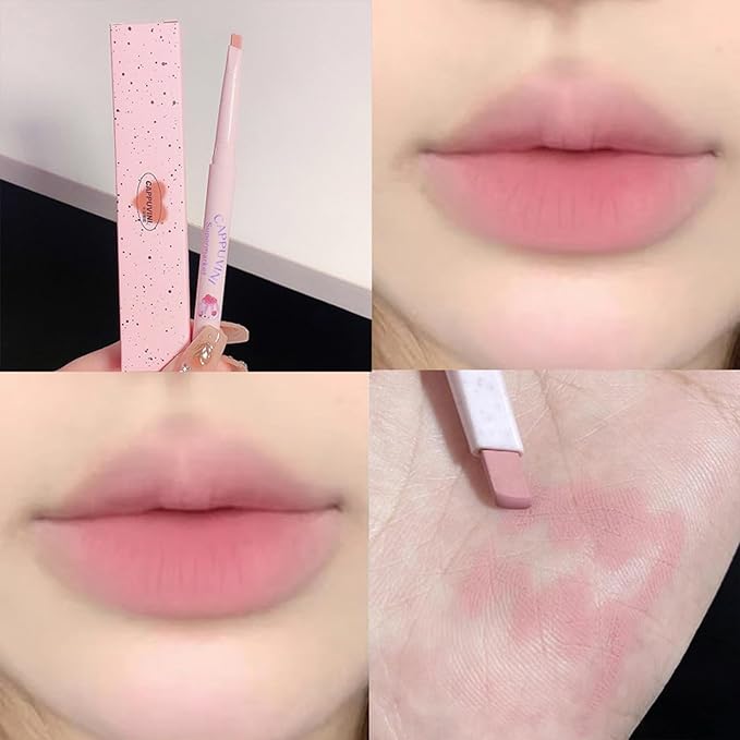 Domality 5 Colors Lip Liner Pen Set, 5pcs Nude Pink Lipstick Set, Longwear Waterproof Creamy Matte Finish Lip Pencil for Defines Perfect Lip Shape