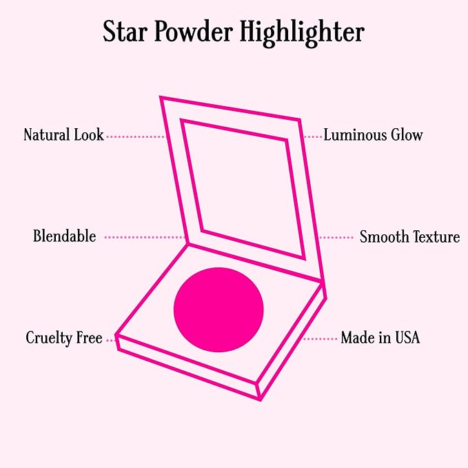 Gerard Cosmetics Star Powder Highlighter Dorothy, Deep Bronze Mineral Highlighter Makeup for Glowing Skin, Professional Facial Luminizer, Cruelty Free, Made in the USA