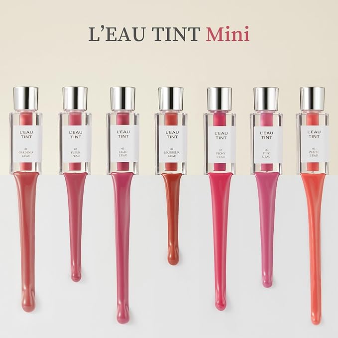 BBIA L’EAU Tint – Glossy & Glow Lip Stain Watery Lip Tint Non-Sticky High Shine Finish Long-lasting Moisturizing Lightweight Natural Daily Use Vegan Korean Makeup (05 PEONY L'EAU - MINI)