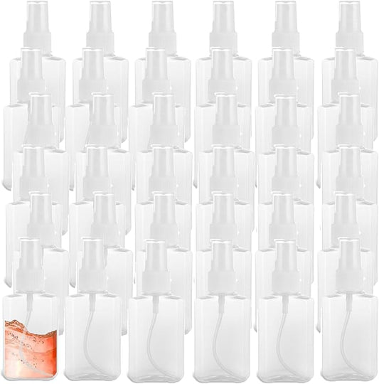 QTLCOHD 100 Pack 2 Oz Mini Travel Size Spray Bottles with Cap Clear Perfume Bottles Refillable Empty Tiny Spray Bottle for Perfume Liquids Essential Oils