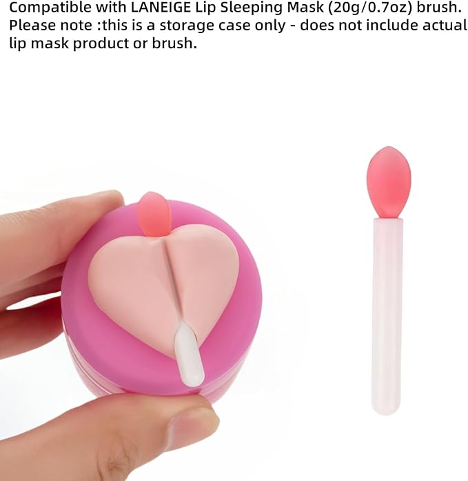 Lip Brush Holder,Lip Balm Brush Organizer Compatible with LANEIGE Lip Sleeping Mask,Silicone Sleeve Protector Cover for Lip Brushes(White & Pink & Purple)