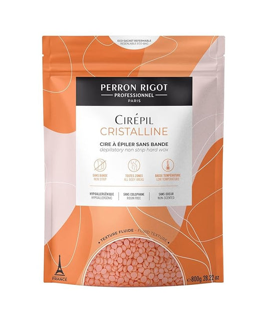 Cirepil - Cristalline - 800g / 28.22 oz Hard Wax Beads Bag - Unscented & Rosin-Free, Micro-Crystalline Formula for Highly Sensitive Skin - Clear Gel Stripless Hair Removal for Face & Body, Low-Temp