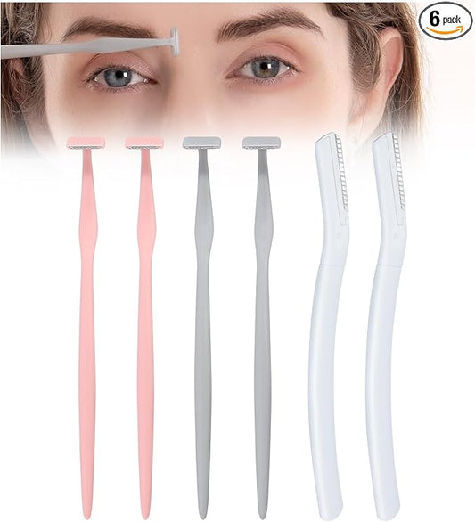 Eyebrow Razors w/Dermaplane Razors Set - Japanese Blades Razors - Small Face Razors for Peach Fuzz and Fine Hair, Multipurpose Exfoliating Dermaplaning Tools for Women and Men