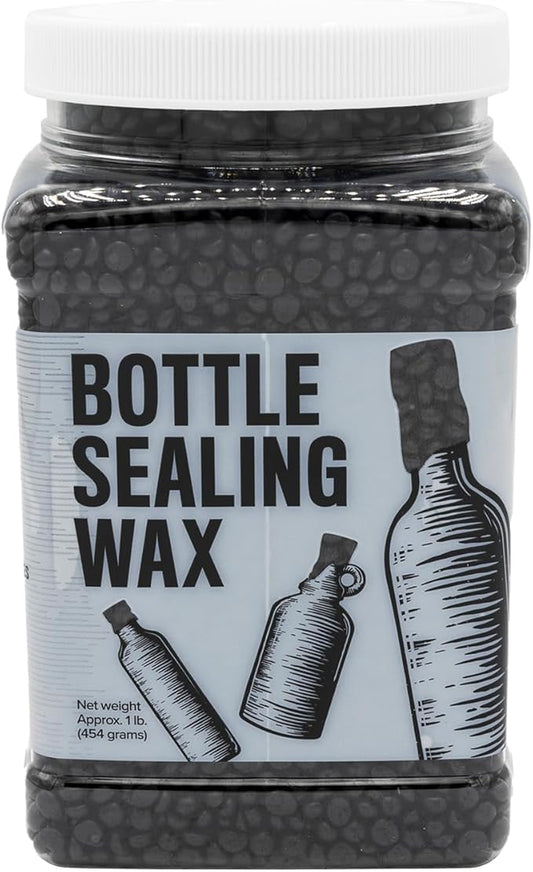 Blended Waxes, Inc. Bottle Sealing Wax Beads, Premium Pastille Wax Seal Beads For Wine, Beer, and Liquor Bottle Closure, Seals Between 25-30 Bottles, 1 lb, Black