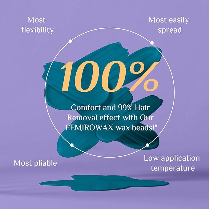 FEMIROWAX Wax Beads, 1lb Hard Wax Beans for Hair Removal Sensitive Skin with sandalwood Formula Waxing Beads for Full Body Brazilian Bikini Face Eyebrow at Home Wax Refill for Women Men