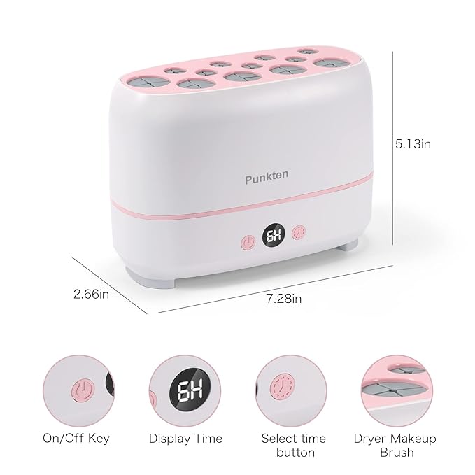 Makeup Brush And Sponges Dryer Machine, Drying 12pcs Makeup Brushes,2pcs Sponges Or Powder Puff AT The Same Time,Baked Slowly At Constant Temperature Without Hurting The Bristles,USB Charge(Type-C)