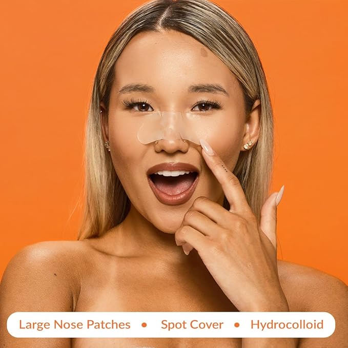 EZACNE™ Pimple Patches for Nose – Hydrocolloid Nose Pimple Patches for Zits, Blemishes & Excess Oil – Overnight Pore & Whitehead Nose Strips (12 Count)
