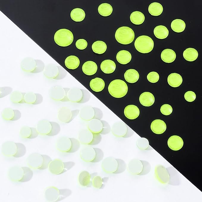 Meibite Neon Yellow Flatback Rhinestones, Glass Rhinestones for Nail Art and Craft, Glue Fix, Loose Crystal Gemstones(Neon Yellow, SS12, 1440pcs, 2.9-3.0mm)