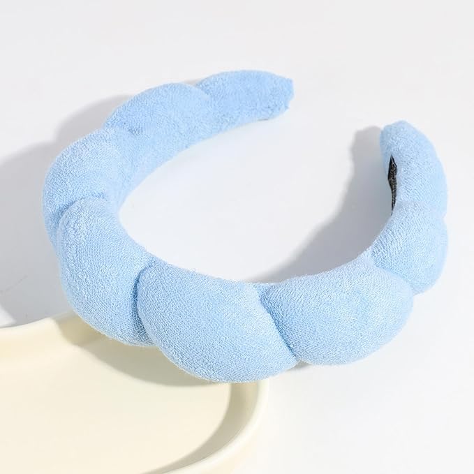 KYHYFJMD Spa Headbands for Washing Face Soft Puffy Bubble Headbands Wristband for Women Girls Makeup Skin Care Facial Beauty Shower Towel Hairband