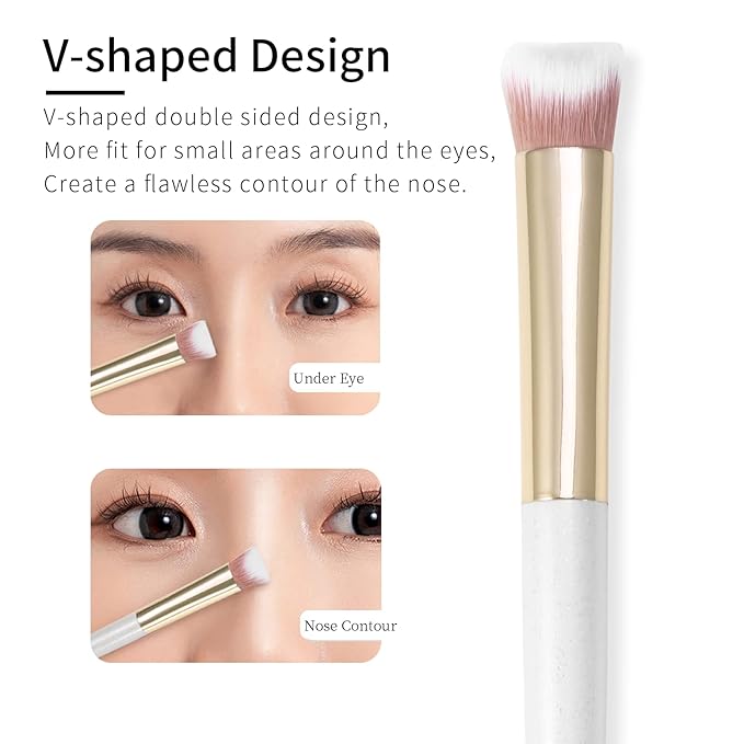 Small Nose Contour Brush, Nose Brush Contour, Angled Concealer Brush Under Eye, Concealer Brushes, Small Concealer Brushes, Angled Eyeshadow Brush (162V)