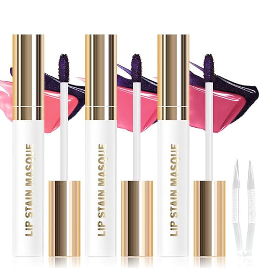 JUAAZIN 3Pcs Peel Off Lip Stain Tattoo with Tweezer - Matte Peel Off Lip Tint, Long Lasting Waterproof Transfer-Proof Lip Stain,Cruelty-Free Lip Masque for All Skin Types,Valentine's Day Gift 10+11+12