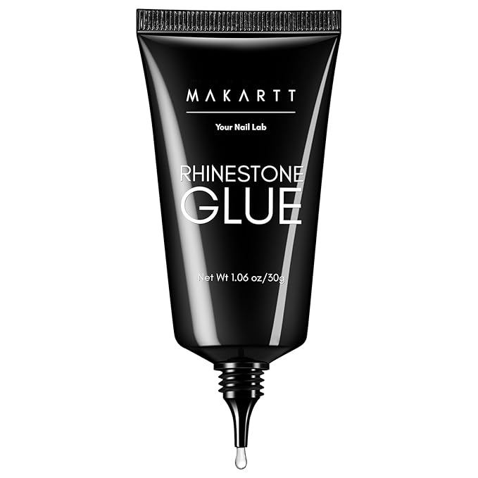 Makartt Rhinestone Glue for Nails: Super Strong Gel Nail Glue for Nail Charms Gems Decorations, 3D Gel Nail Art Bling Jewel Diamonds for Salon & DIY Manicure, 30ML UV Lamp Cured Need Beauty Gifts