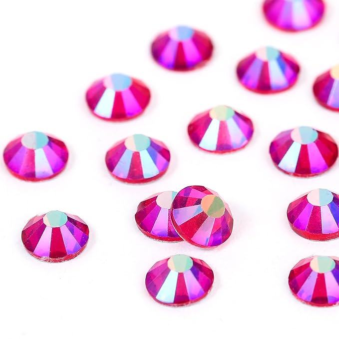 Novani Crystal Rhinestones, Flatback Loose Gemstones 1440pcs Glass Rhinestones for Clothes Shoes Crafts Makeup Nail Art and DIY Decorations(SS12, Light Siam AB)
