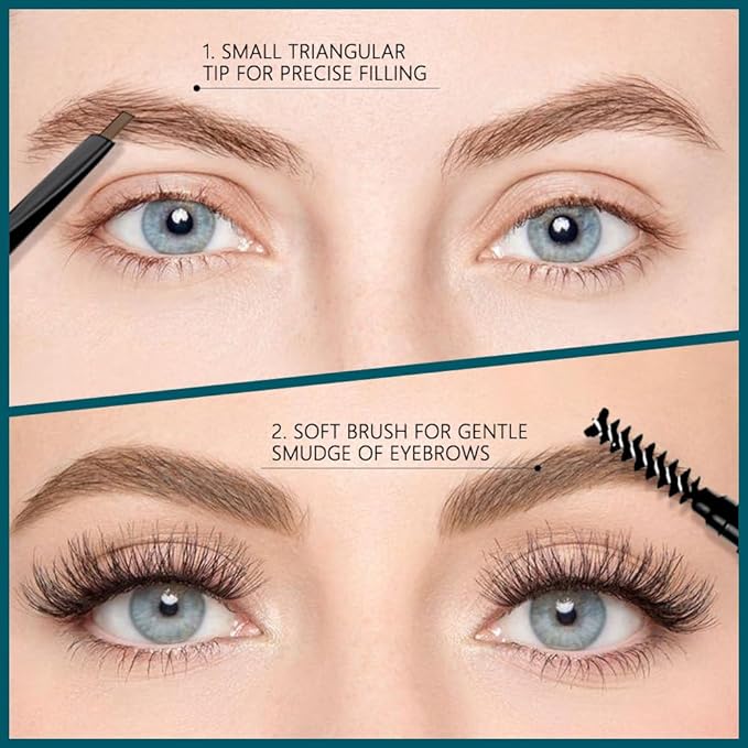 5 Pcs Eyebrow Pencils for Women, Waterproof Professional Makeup Micro Brow Pencil, Dark Coffee Brow Kit with Eyebrow Brush, Ultra-Fine Mechanical Pencil, Vegan&Cruelty-Free (C05#Dark Coffee)