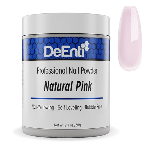 DeEnti Acrylic Nail Powder - 2oz Natural Pink|Professional Grade, Bubble-Free Acrylic Powder for Nails | Long-Lasting, Chip-Resistant Nail Acrylic Powder for Carving, Extensions & Fake Nails