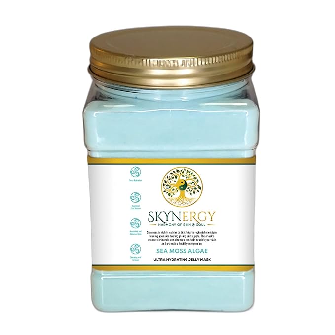 Sea Moss Algae Jelly Mask - Professional Grade Hydro Glo Peel Off Mask for Skin Hydration, Soothing Skin Glow - Suitable for All Skin Types, Vajafacial Jelly Mask | 12 Applications (30 Fl Oz)