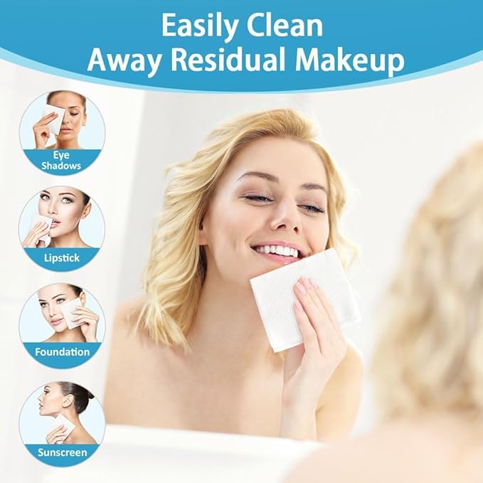 Face Towels,Disposable Face Towel, Facial Washcloth, Makeup Remover Dry Wipes,50 Ct,Clean Facial Towels for Sensitive Skin, (1, XL)