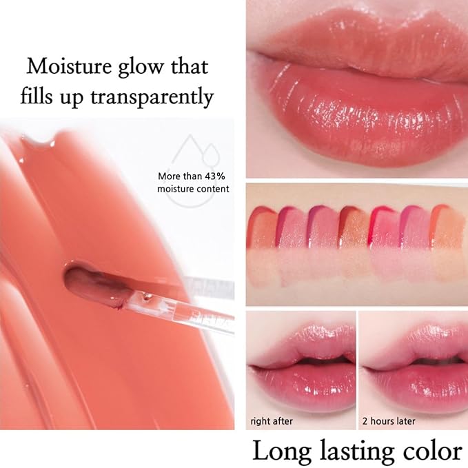 BBIA L’EAU Tint – Glossy & Glow Lip Stain Watery Lip Tint Non-Sticky High Shine Finish Long-lasting Moisturizing Lightweight Natural Daily Use Vegan Korean Makeup (07 PEACH L'EAU - MINI)