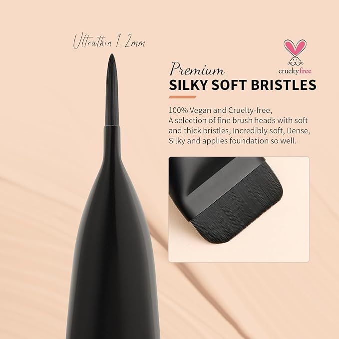 docolor Flat Foundation Brush Korean Makeup Brush Liquid Makeup Brush Premium Makeup Face Brush for Blending, Cream, Thin Foundation Brush Makeup Tool Face Foundation Flat Brush,Black