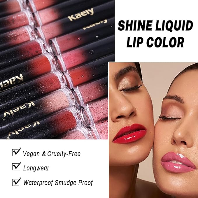 Kaely Longwear No-Budge Lipstick for Women, Highly Pigmented Liquid Lip Color Makeup, Non-Transfer Lip Gloss Stain Waterproof Smudge Proof 24 Hour, Instant Shine, Vegan & Cruelty-Free, 07 CHARMED