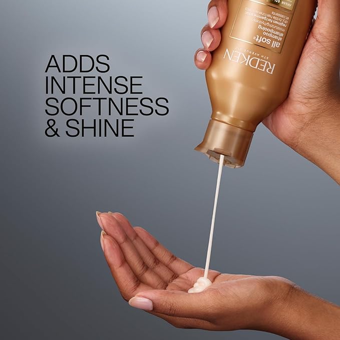 Redken All Soft Shampoo - Moisturizes & Hydrates Dry, Brittle Hair, Gently Cleanses and Softens, With Argan Oil, Safe For Color-Treated Hair, 1.7 Fl Oz