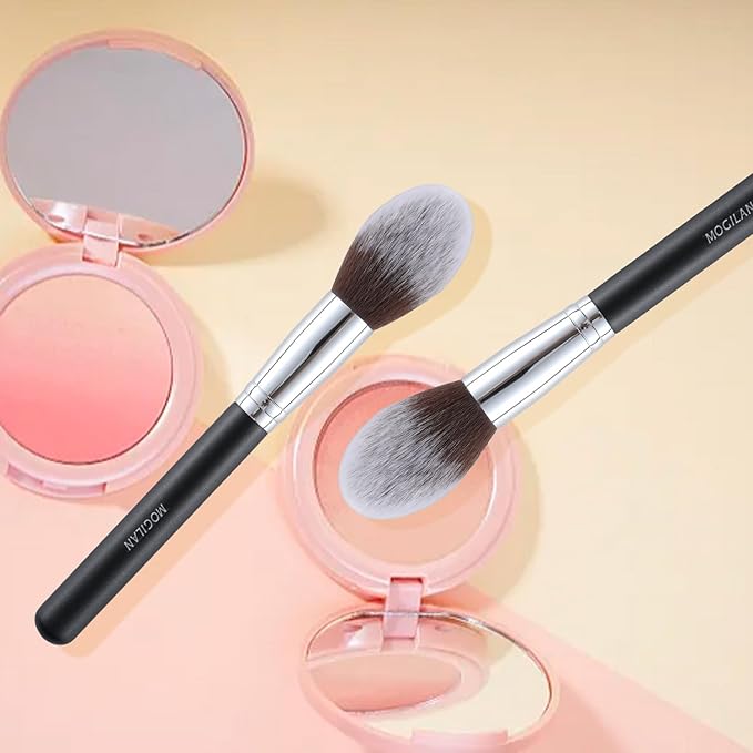 Makeup Brush Set 4PCS Professional Makeup Brushes for Foundation, Blush, Eyeshadow & Under Eye Concealer Blending – Portable Cosmetic Kit with BlackTravel Case for Daily Touchups