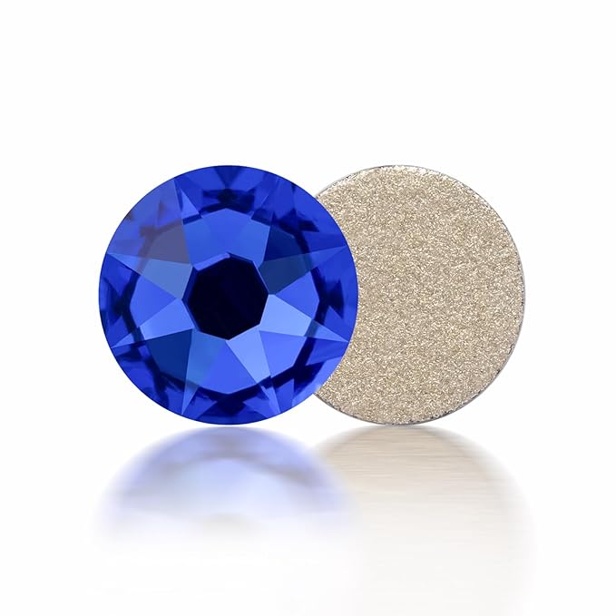 Meibite Sapphire Flatback Rhinestones, Glass Rhinestones for Nail Art and Craft, Glue Fix, Loose Crystal Gemstones(Blue, SS20, 1440pcs, 4.6-4.8mm)