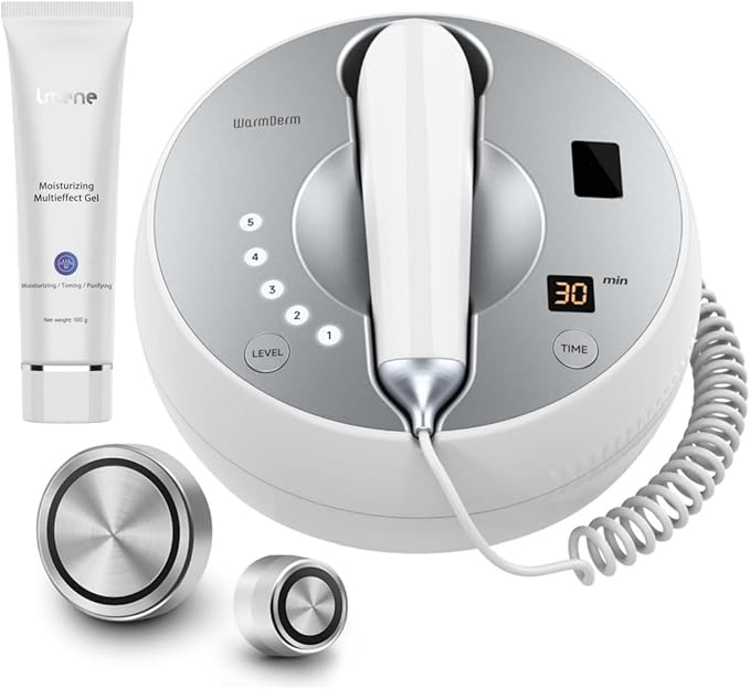 Skin Firming Facial Device, Double Effect 5-in-1Professional Home Beauty Device for Face, Neck, Arms, Abdomen, Legs, 2025 New Upgrade 5 Energy Levels - Salon Results (EP-400)