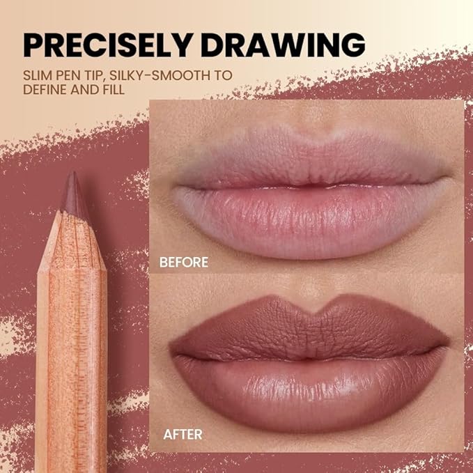 BestLand 6Pcs Berry Spice Glam Lip Liner Set, Long-Lasting Creamy Lip Pencils in Berry, Plum, Terracotta & Rose Shades, Smudge-Proof Formula for Full Bold Lips & Defined Contour Looks (Set 03)
