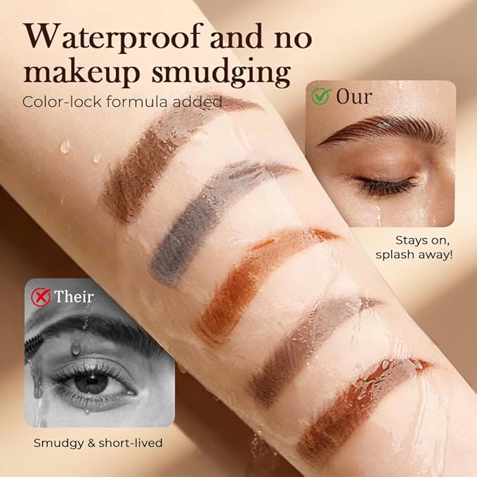 Microblading Eyebrow Pencils, 2026 Upgraded Waterproof 3D Microblading Eyebrow Pen, Ultra-Fine Tip for Natural Hair-Like Strokes, Smudge-Proof Long Lasting Brow Pen for Women (Black)