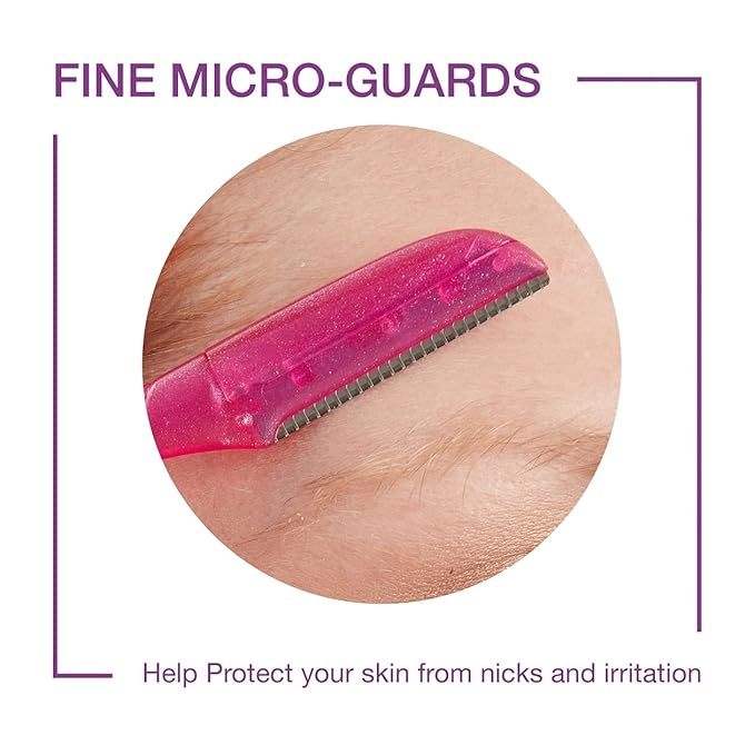 Schick Hydro Silk Touch-Up Dermaplaning Tool with Precision Eyebrow Cover, 9ct | Dermaplane Razor, Face Razors for Women, Peach Fuzz Remover | Beauty Stocking Stuffer