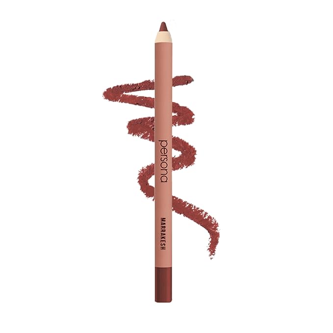 PERSONA Lip Liner Pencil | Creamy, Long-Wear Matte Pencil with Jojoba Oil | Hydrating & Easy to Apply | Shapes, Defines & Contours Lips | Vegan, Cruelty-Free, Paraben-Free | Made in USA, Marrakesh