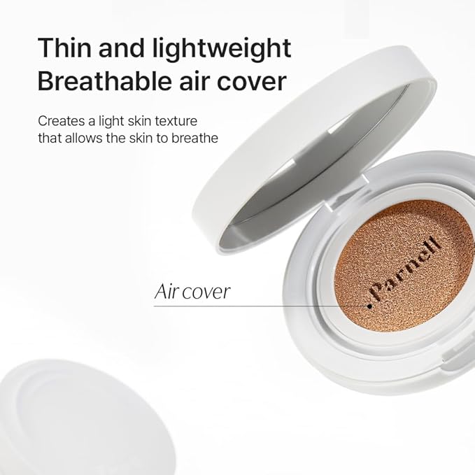 Parnell Cicamanu Serum Cushion - Moisturizing Foundation for Soothing, Coverage, Glass Skin and Lightweight for Sensitive and Dry Skin Pearl Skin (0.52 Fl Oz) (33N)