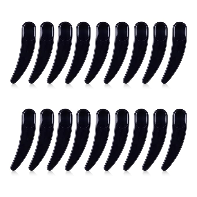 100PCS Cosmetic Spatulas, Small Makeup Spatula, Mini Plastic Makeup Scoop for Mixing and Sampling, Skin Care Facial Cream Mask Spatula (Black)