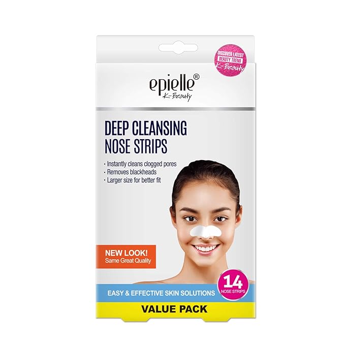 Original Epielle Deep Cleansing Nose Strips, Pore Strips for Clogged Pores, Blackhead Removal, Oily Skin, Easy and Effective, K- Beauty Skin Solutions, 14 Count Value Pack