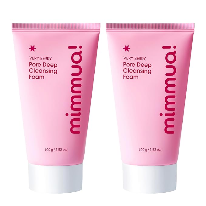 VERY BERRY Pore Deep Cleansing Foam | Berry Complex + Fermented Ingredients for Moisture & Healthy Glow | Gentle Exfoliating Face Scrub for Bumpy Skin | Pore Cleanser | 100g/ 3.52 FL OZ, 2pcs