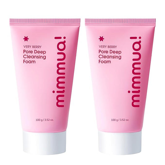 VERY BERRY Pore Deep Cleansing Foam | Berry Complex + Fermented Ingredients for Moisture & Healthy Glow | Gentle Exfoliating Face Scrub for Bumpy Skin | Pore Cleanser | 100g/ 3.52 FL OZ, 2pcs