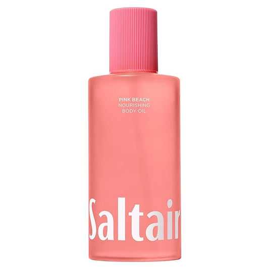 Saltair Body Oil. Jumbo Size Pink Beach After Shower and Bath Oil for Women and Men. Botanical, Non-Greasy, and Well-Absorbing Moisturizer for Hydrating Dry Skin – 10oz Bottle