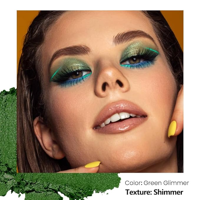 Christmas 3-Color Eyeshadow Trio – Festive Holly Red, Evergreen Green & Golden Yellow, Matte & Shimmer, Highly Pigmented Powder Refills for DIY Custom Magnetic Palette & Holiday Makeup