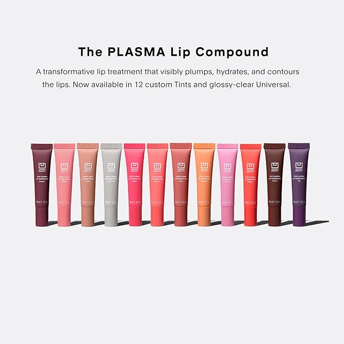 U Beauty The PLASMA Tinted Lip Compound - Anti-Aging & Anti-Wrinkle Lip Gloss, Hyaluronic Acid, Shea Butter & Peptides for Hydration & Plumping, Poppy - 15 mL